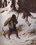 Jean Francois Millet The thief in the snow oil on canvas